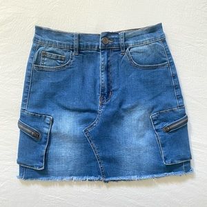 Cargo Denim Skirt